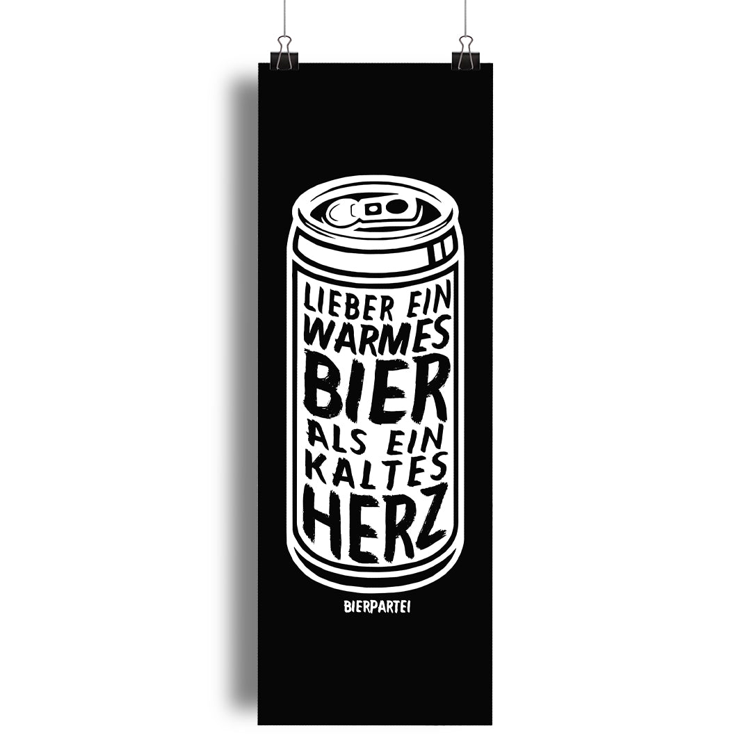 Poster 'Warmes Bier - kaltes Herz'